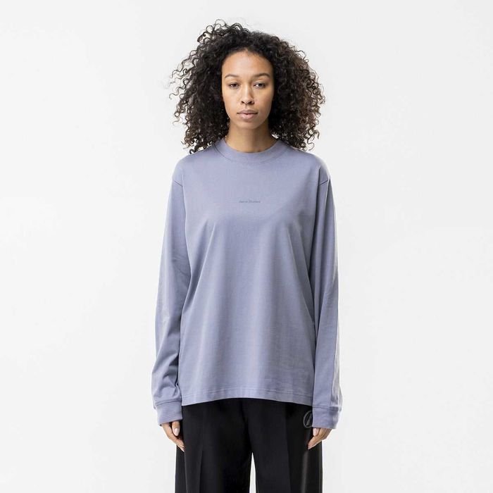 Лонгслів Acne Studios Simple Logo Long Sleeve Dark Grey