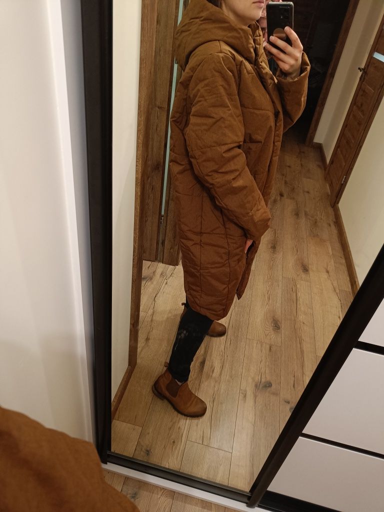 Kurtka pikowana 52 6XL brązowy