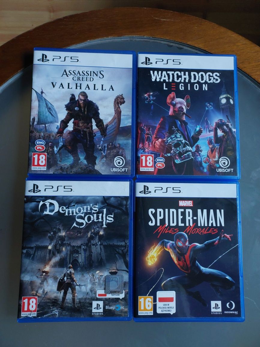 Assasins Creed Valhalla, Demons Souls, Spider-Man na Playstation 5 Ps5