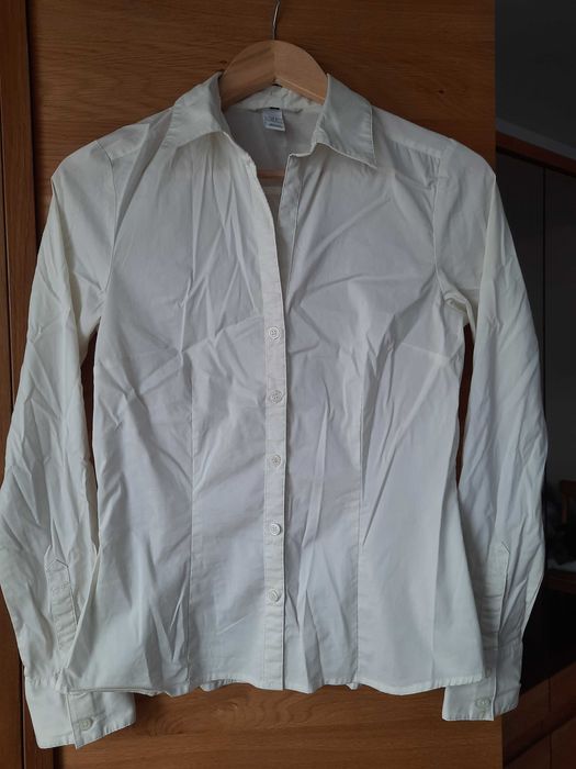 Wizytowa elegancka koszula h&m r 36 taliowana kremowa ecru