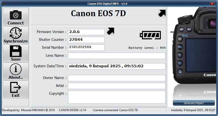 Aparat fotograficzny Canon EOS 7D lustrzanka jak NOWY tylko 27044 foto