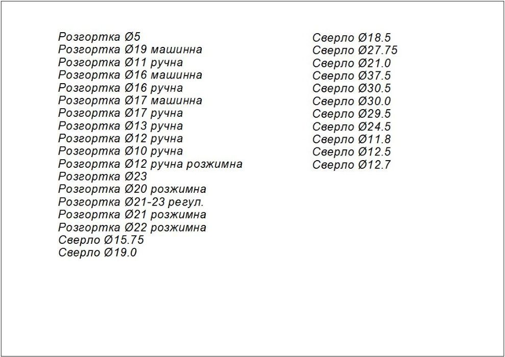розгортки / развертки /свердла/ сверла , метчики,  фрезы  новые