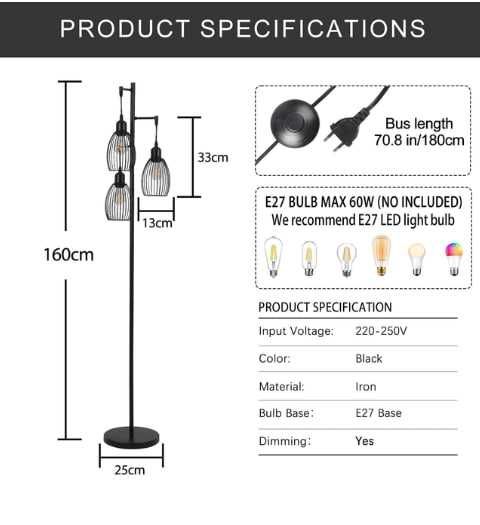 lampa stojąca vintage