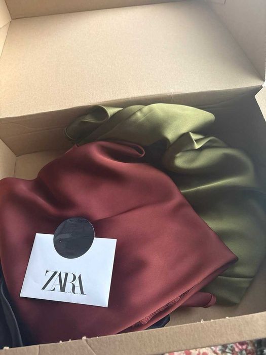 Атласна сатинова спідниця зара zara, колекция 2025