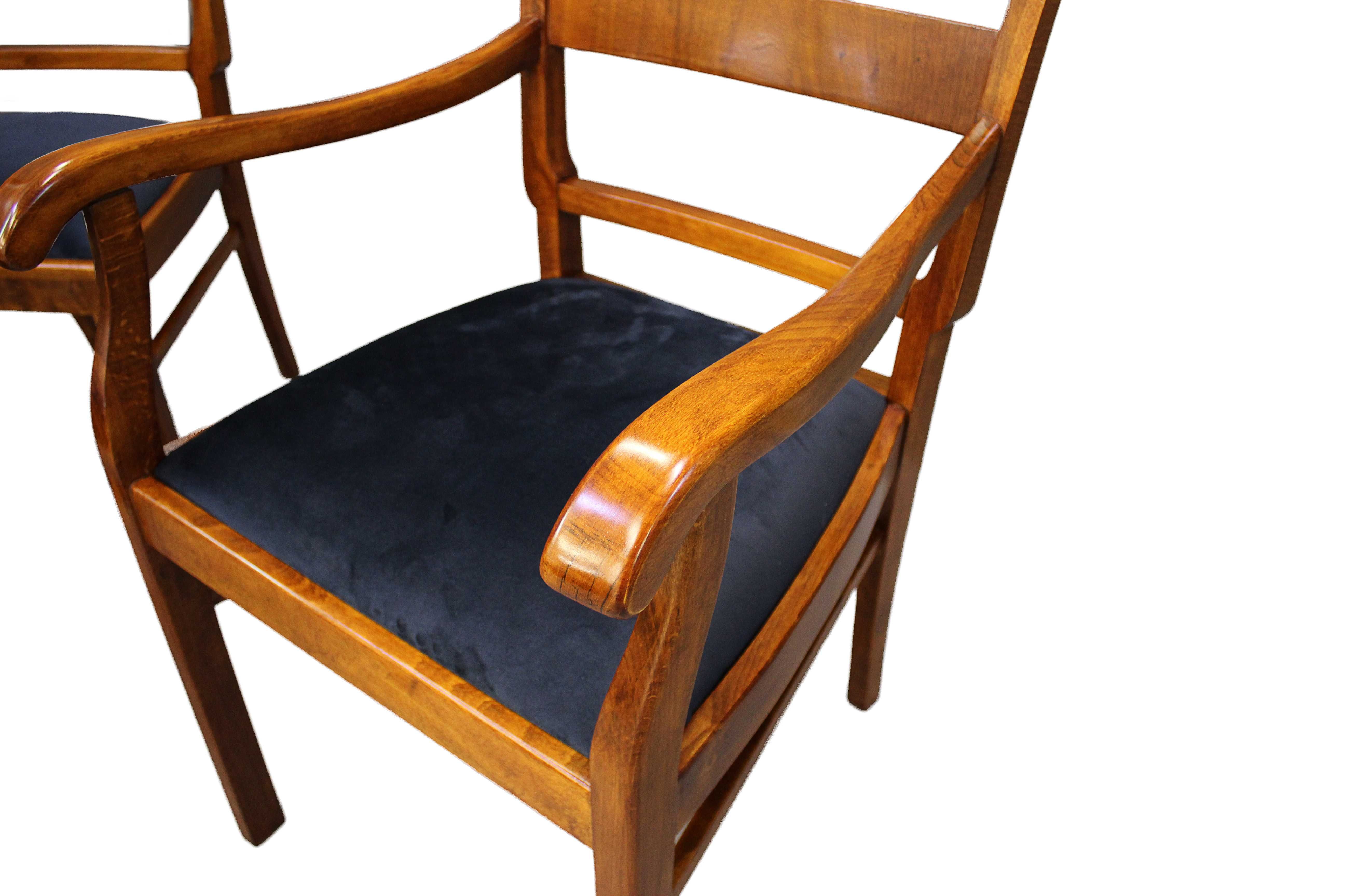 Komplet -  dwa fotele i cztery krzesła / art - deco / po renowacji