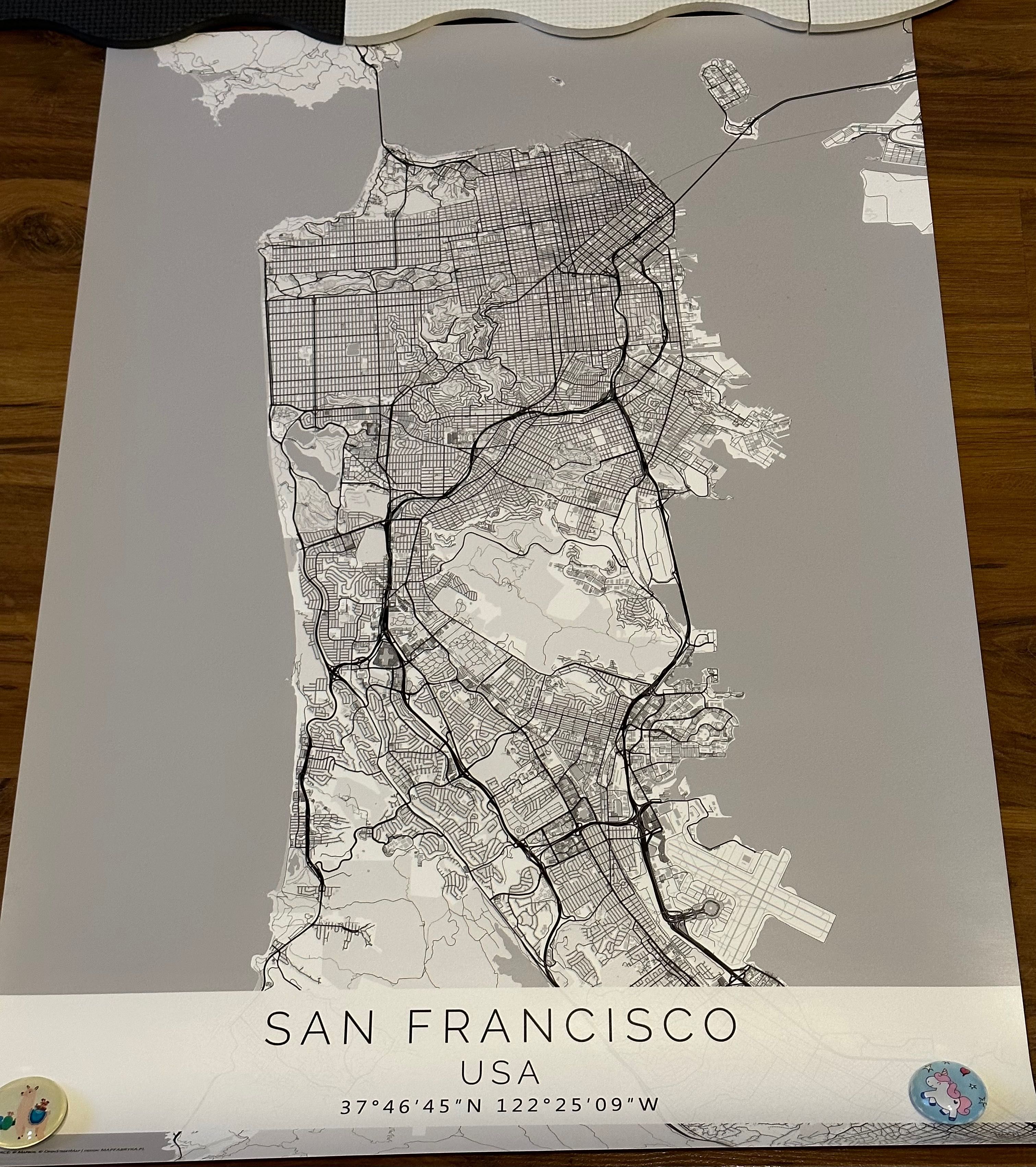 Plakat mapa San Francisco