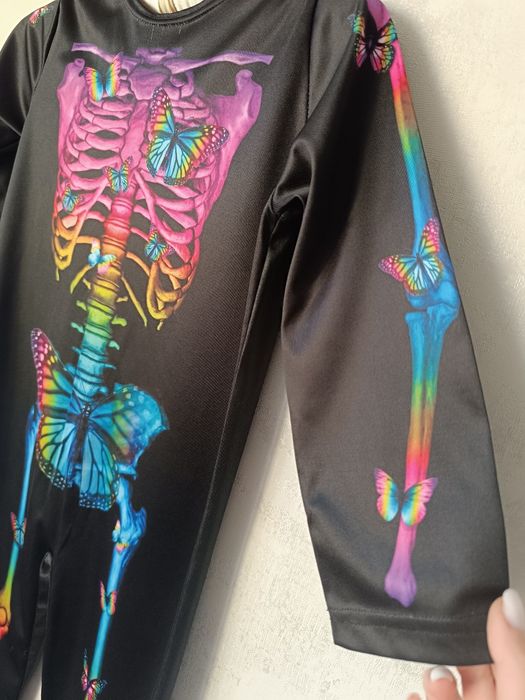 Костюм скилета на девочку 5-6 лет 110-116 на Хеллоуин Хеловин