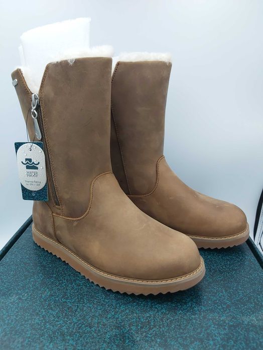 NOWE śniegowce kozaki EMU AUSTRALIA skóra brąz gravelly leather 37 w/f