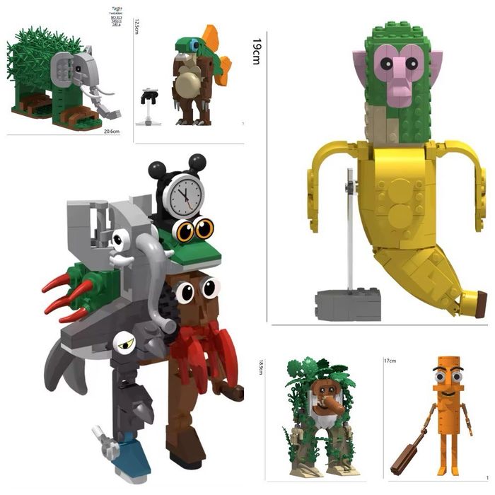 Великі Іграшки набір: 6 шт. - Конструктор Брейнрот Меми у стілі лего