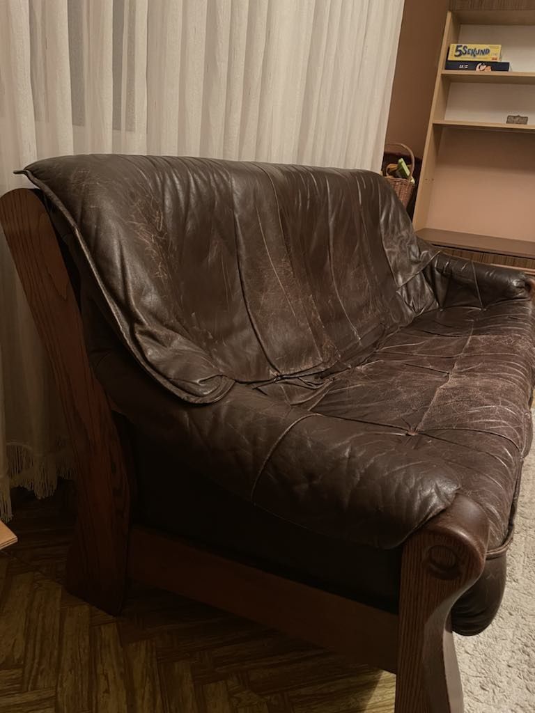 Sofa skórzana z fotelami