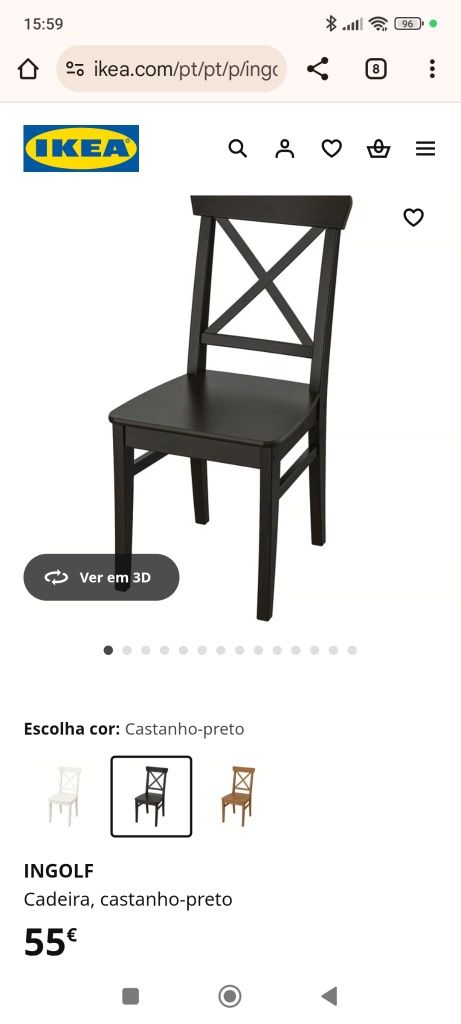 Mesa de jantar extensível com 4 cadeiras