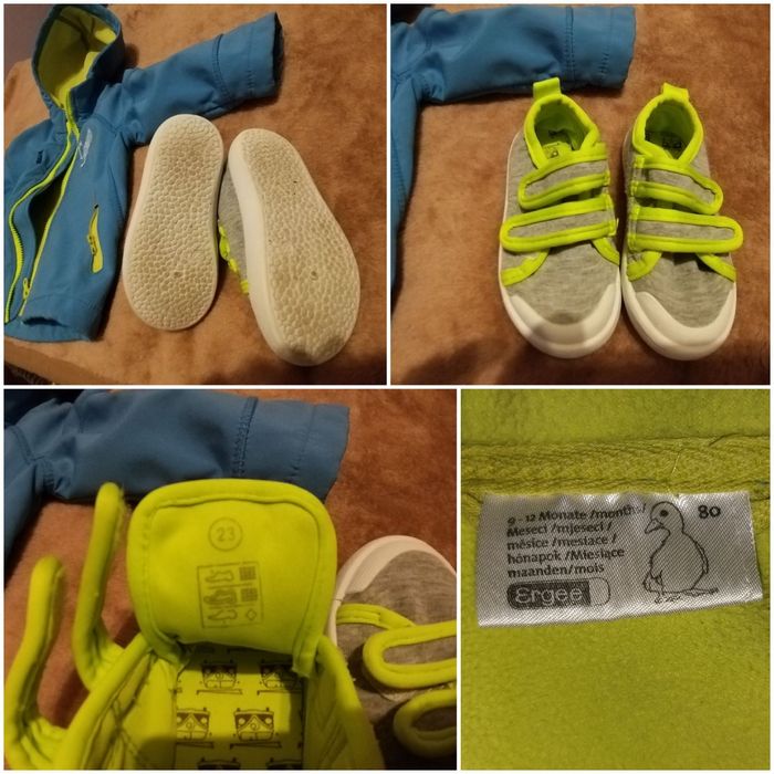 Kurtka niebieska rozm. 80 buty rozm. 23 chłopiec