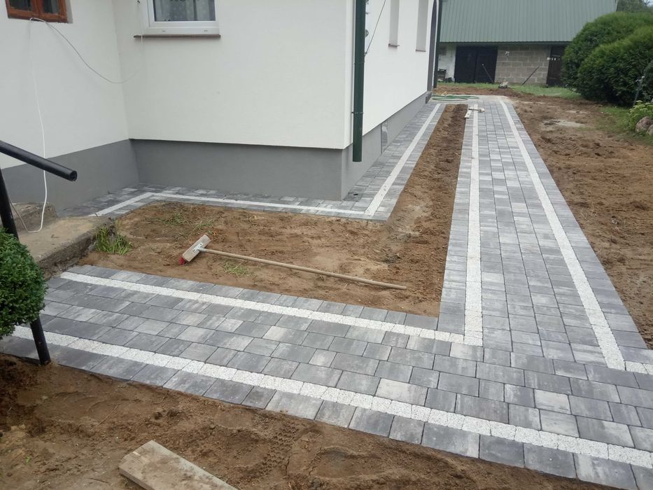 Układanie kostki brukowej, Ogrody, Trawniki, Nawodnienia