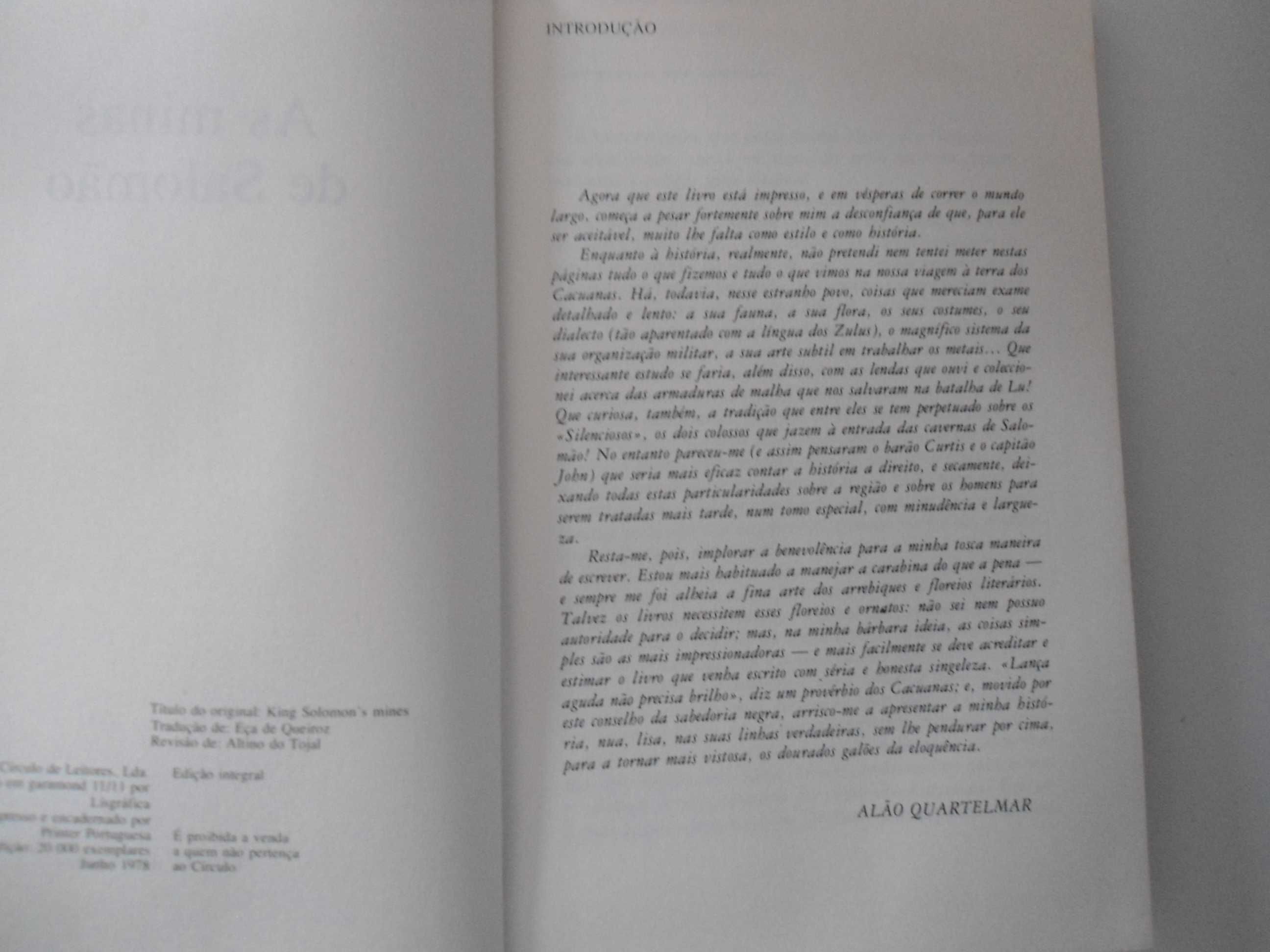 As Minas de Salomão por Rider Haggard