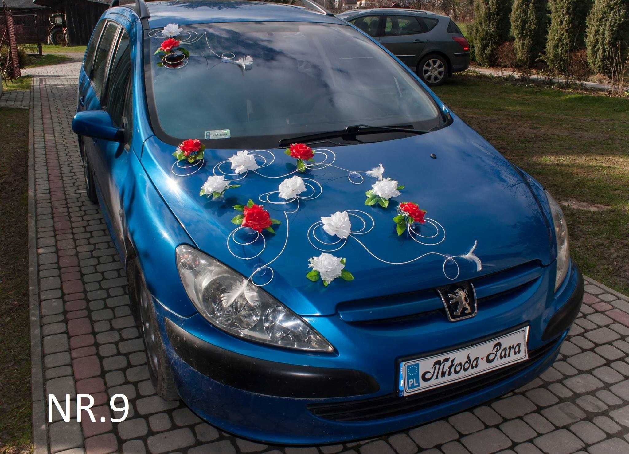 Ozdoba na samochód dekoracja na auto do ślubu 09