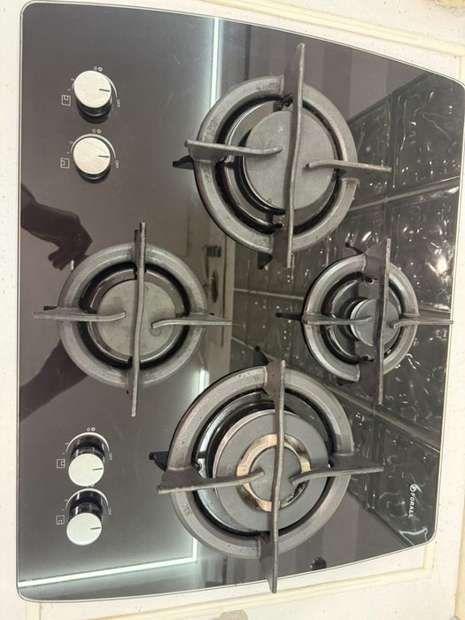 Варильня поверхня газова FORALL на 4 конфорки чорна