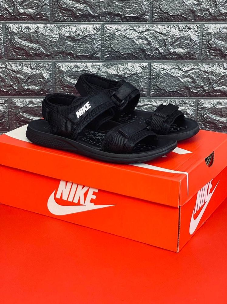 Сандалии мужские Nike Босоножки черные на липучках Найк Новинка!