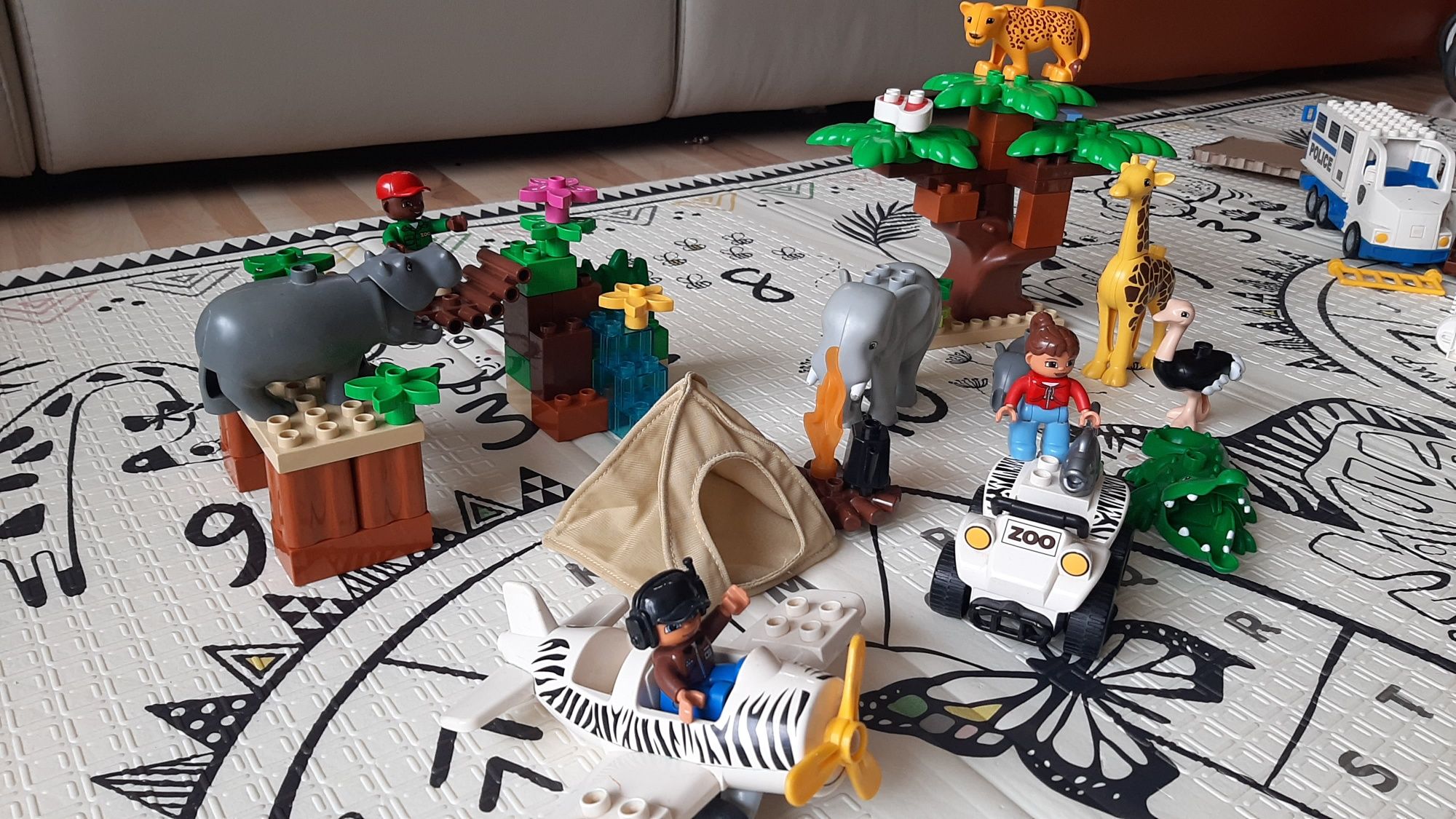 Safari lego duplo 6156 strus hipopotam namiot pantera