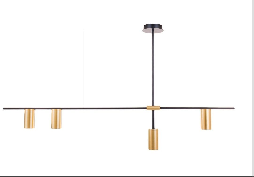 Lampa wisząca sufitowa żyrandol czarno złota 4 punkty NIGRIN SPOT 4