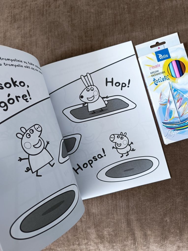 Malowanka Pepa Pig + 12 kredek ołówkowych