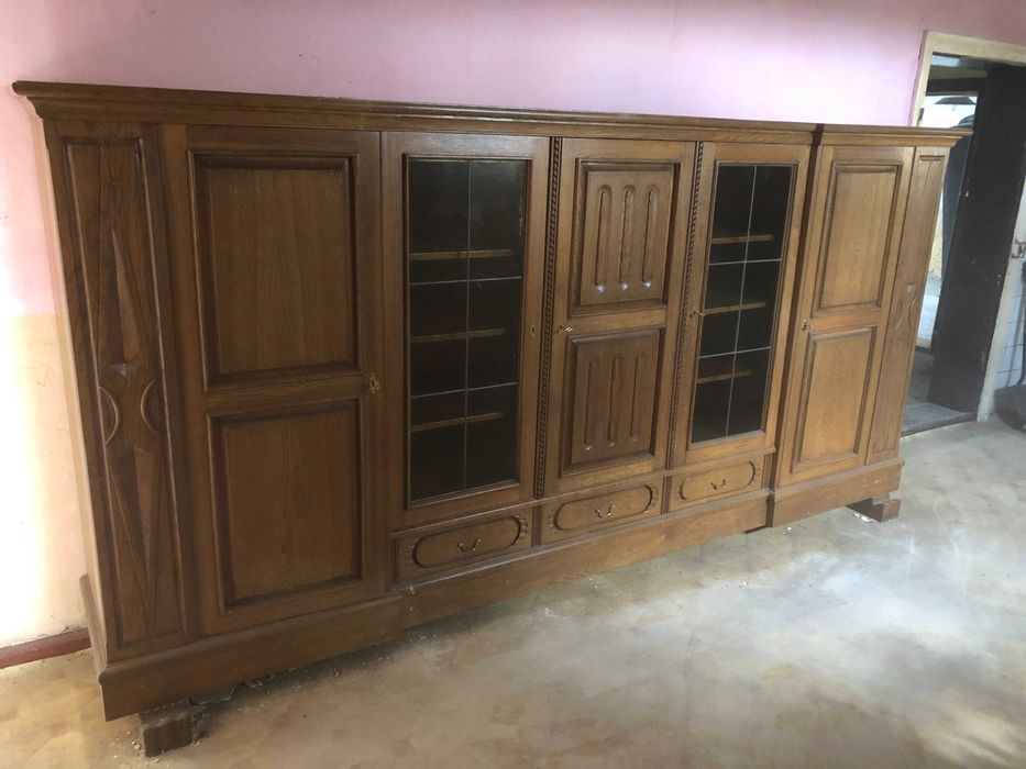 Duża ładna drewniana witryna komoda zabytkowa