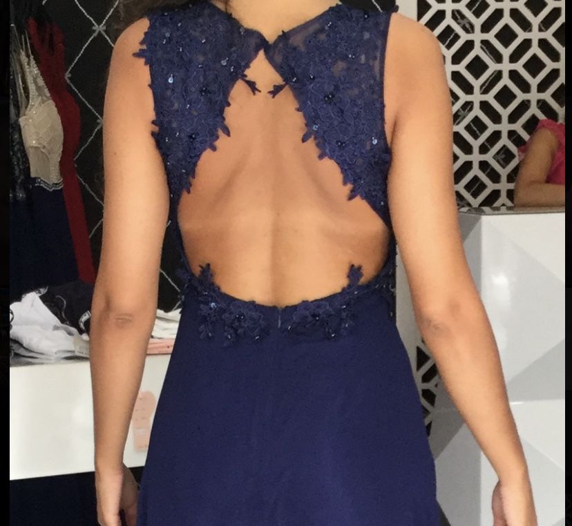 Vestido Azul de Cerimónia