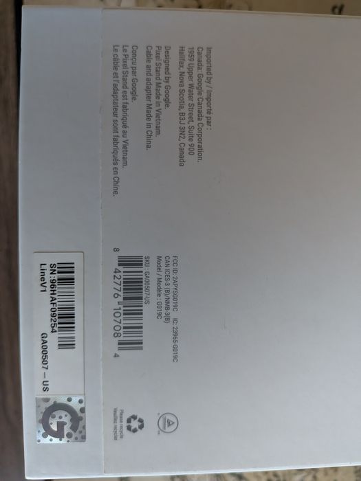 Бездротовий зарядний пристрій Google Pixel Stand (GA00507-US)