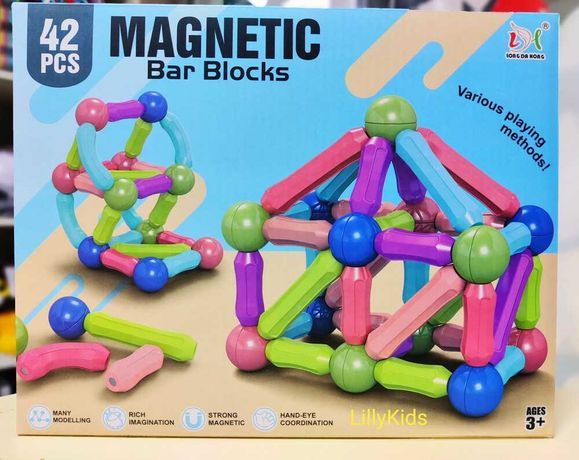Конструктор магнітний Magnetic Bar Blocks 36 и 42 дет, H02, H03.