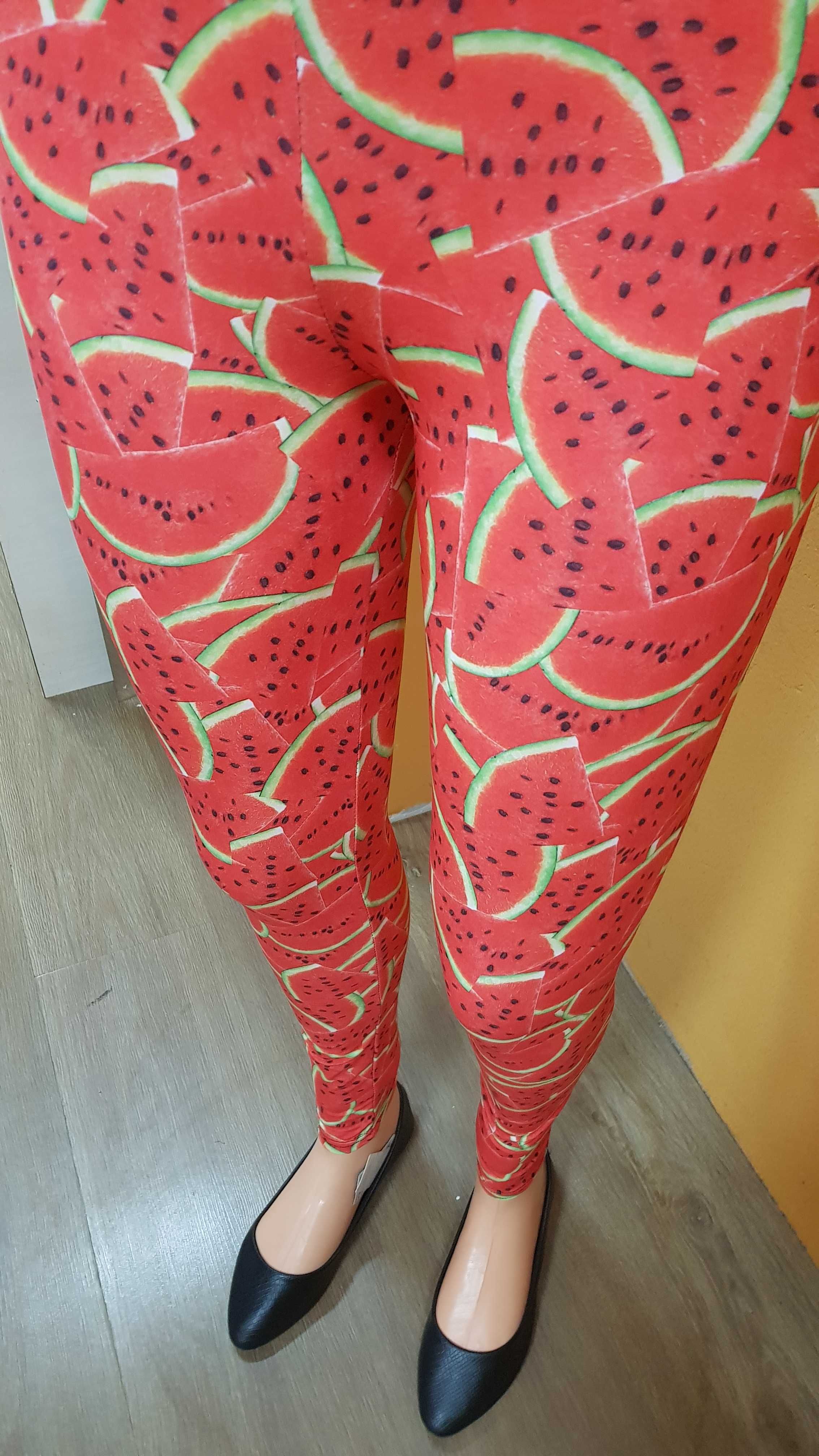 Legginsy arbuzy owoce getry kolorowe