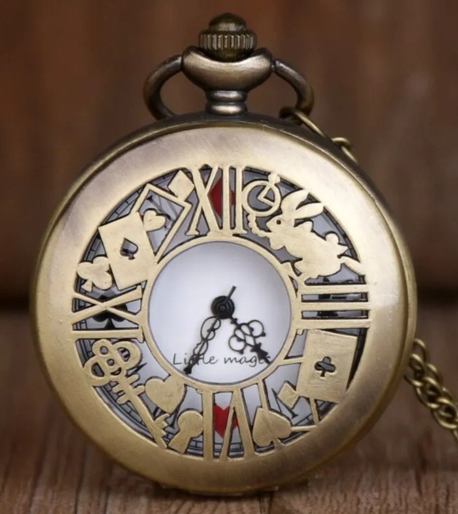 Relógio de bolso Vintage - Alice no País das Maravilhas