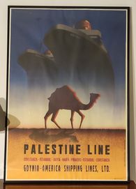 Designerski Plakat Palestine Line || Vintage || Art deco ||