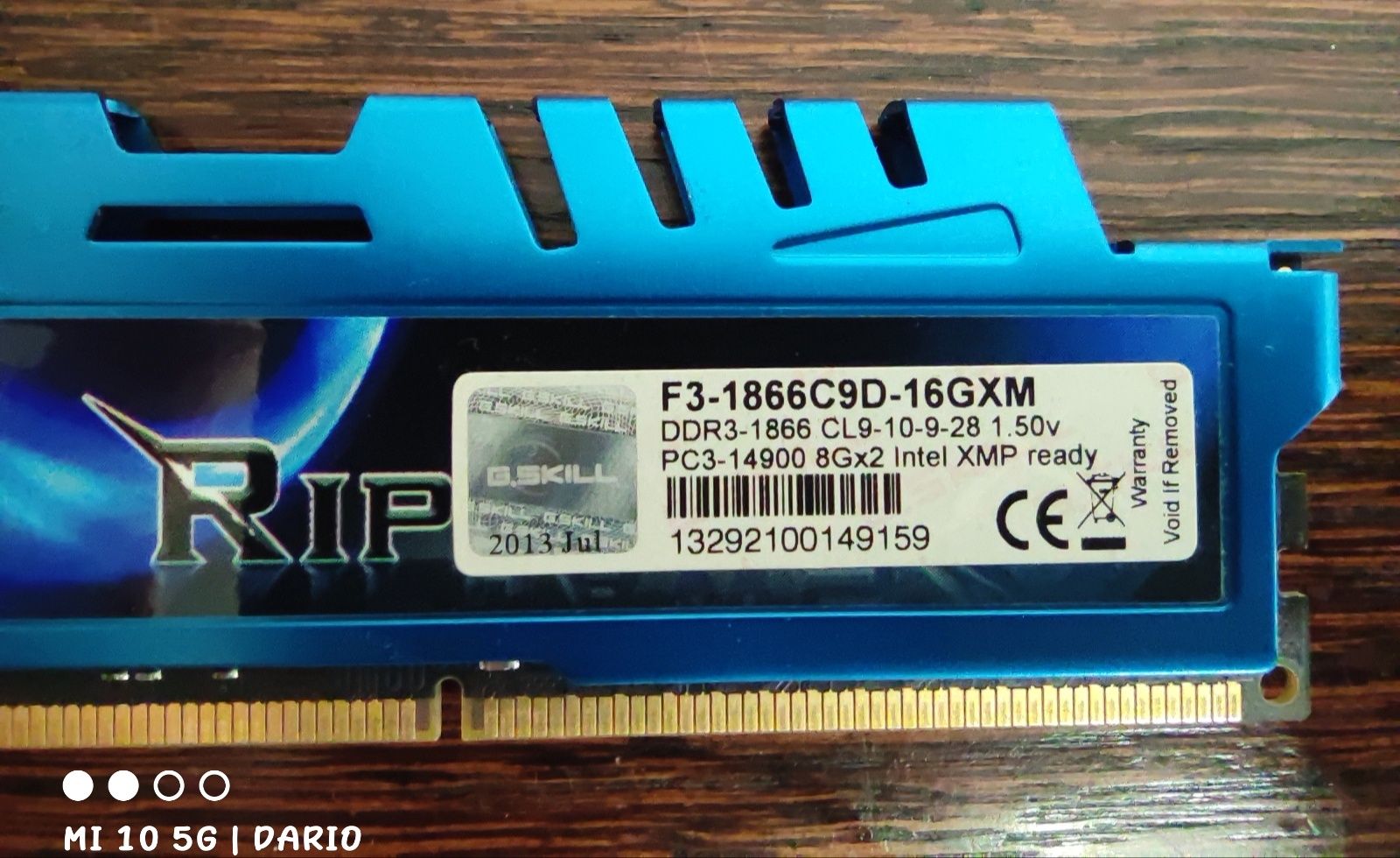 Pamięć RAM DDR3 G.SKILL RipJawsX 16GB 1866MHz CL9 F3-1866C9D-16GXM GW6