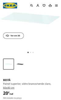 Vidro Branco IKEA BËSTA 60 cm×40 cm