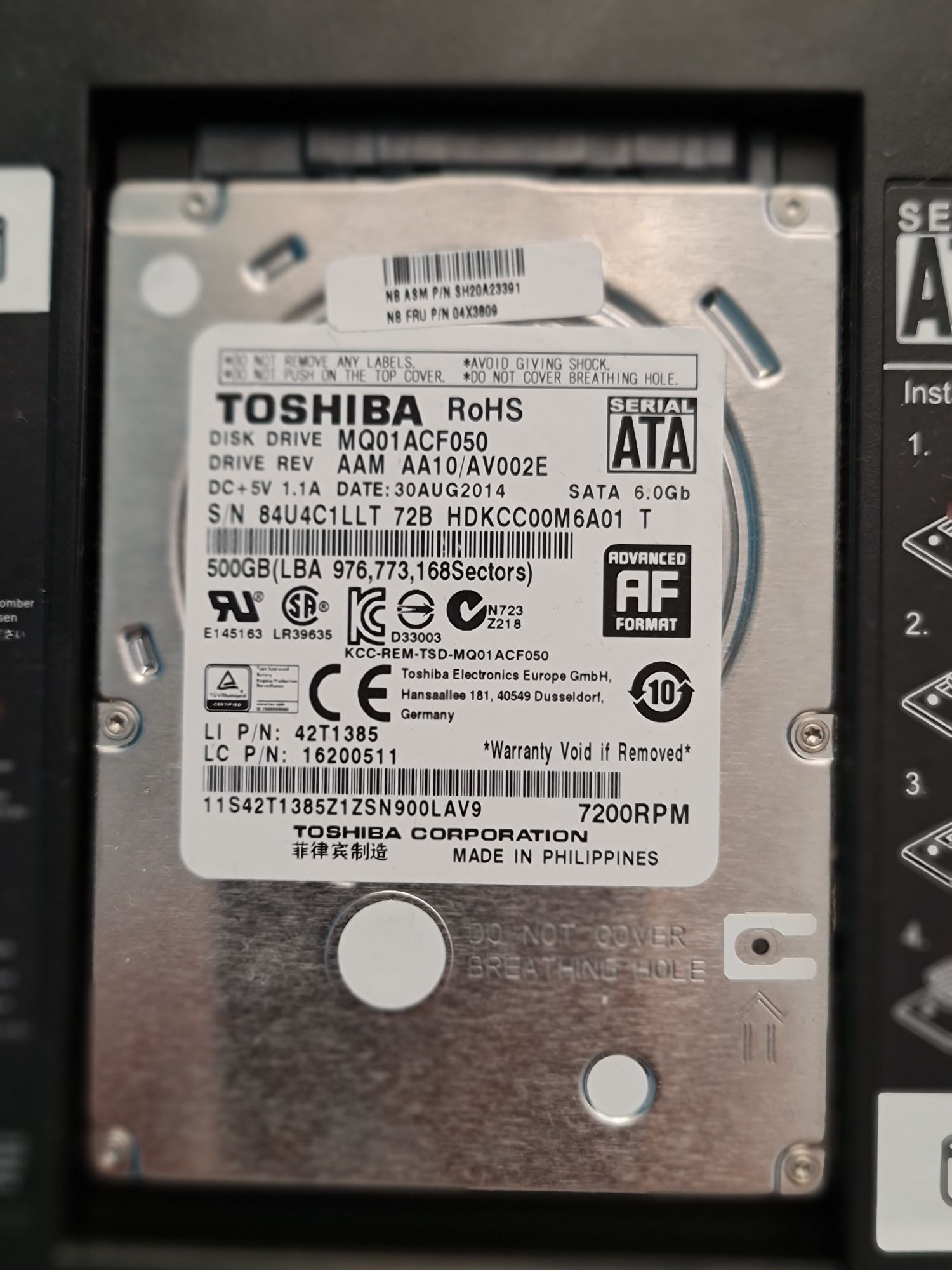 HDD 500 GB Toshiba
