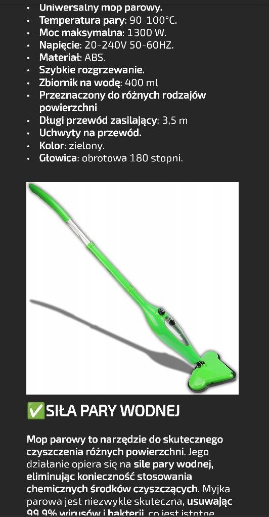 Mop parowy do wszystkich powierzchni
