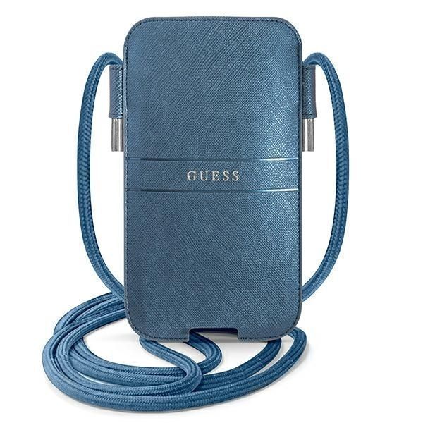 Guess Torebka Guphmpsasbbl 6,1" Niebieski/Blue Saffiano Strap