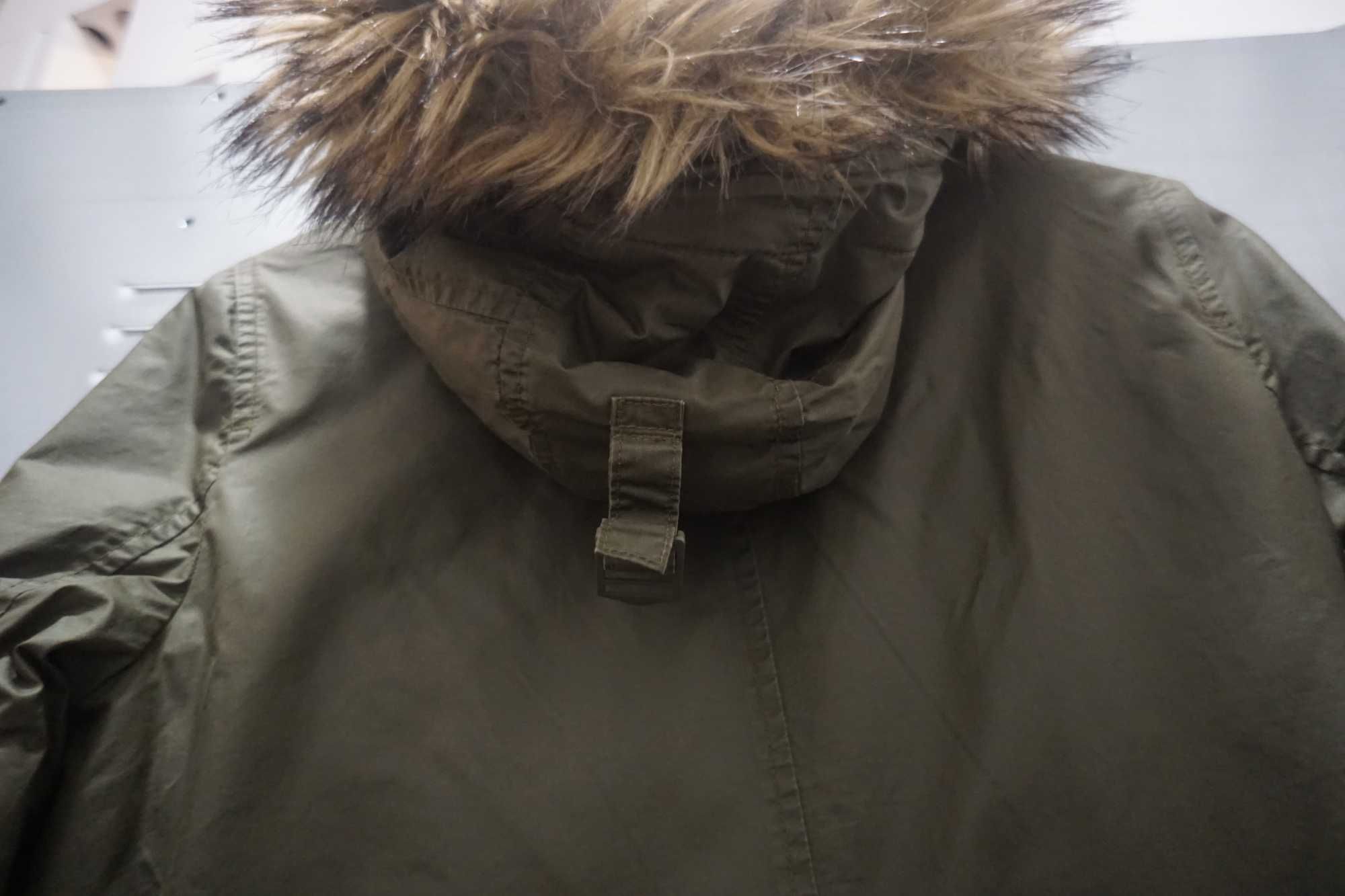 Ciepła  kurtka damska H&M khaki S 36