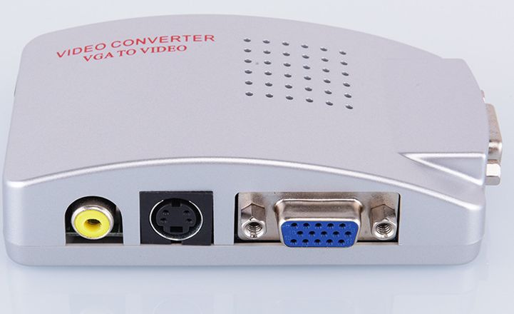 Конвертер видео VGA->RCA/S-Video (тюльпаны) ноутбук ->телевизор VGA2AV