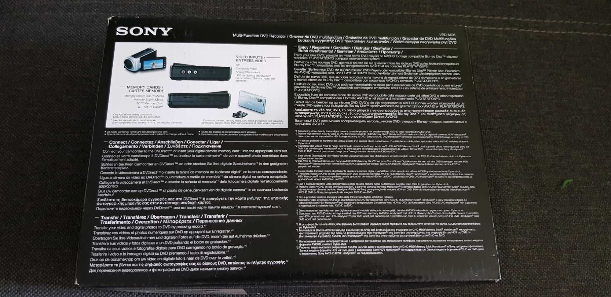 Sony VRD-MC6  Wielofunkcyjna Nagrywarka DVD
