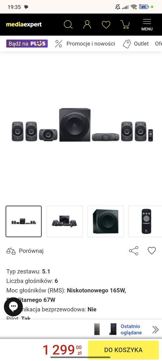 Logitech Z906 zestaw 5.1