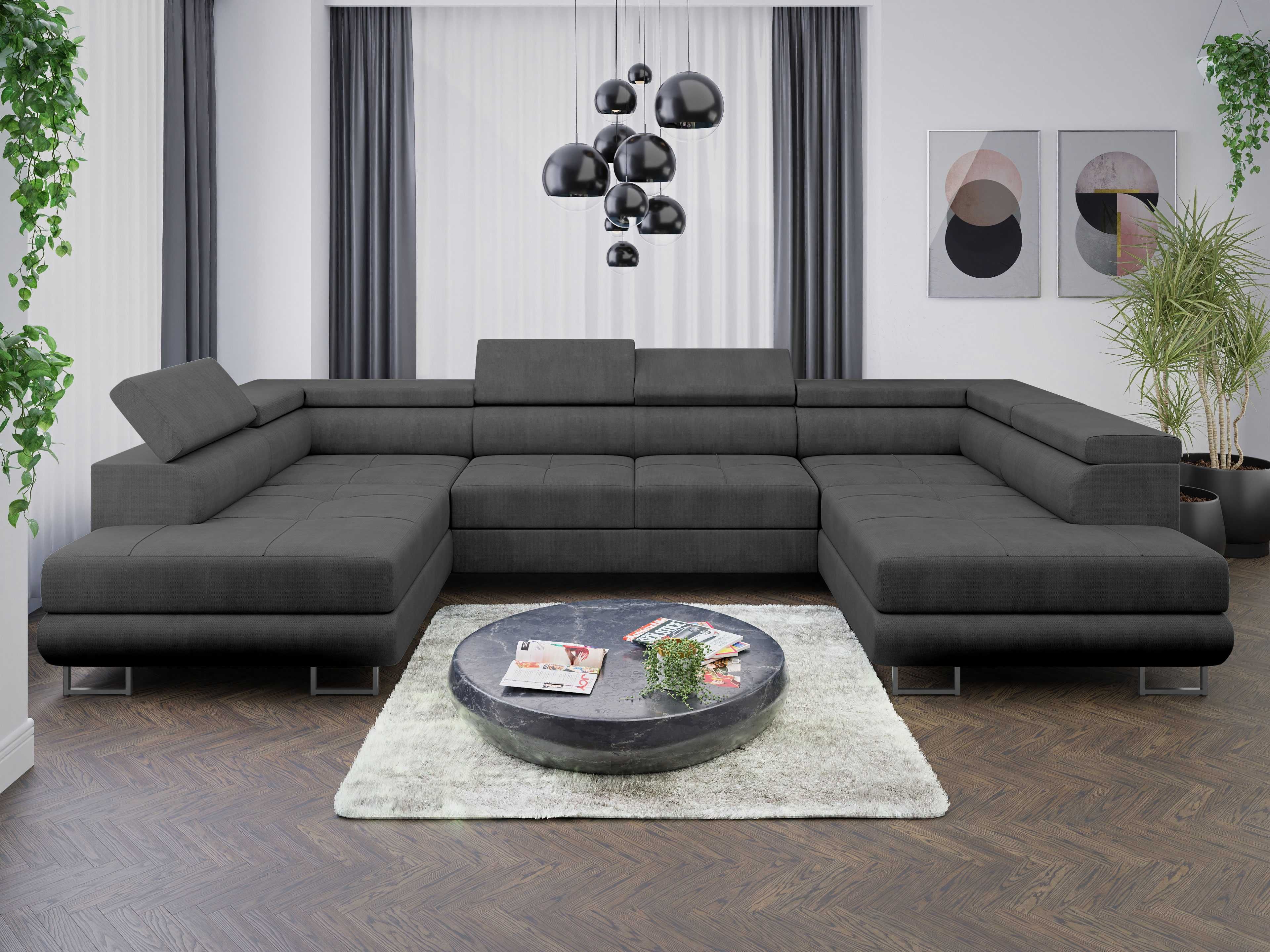 Narożnik Sofa Anton U z funkcja spania delfin Poso 2 sprezyna falista