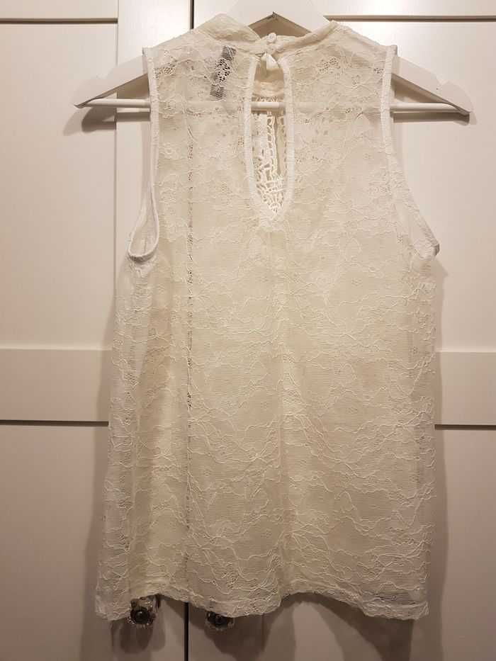 Biała, koronkowa bluzeczka M, H&M