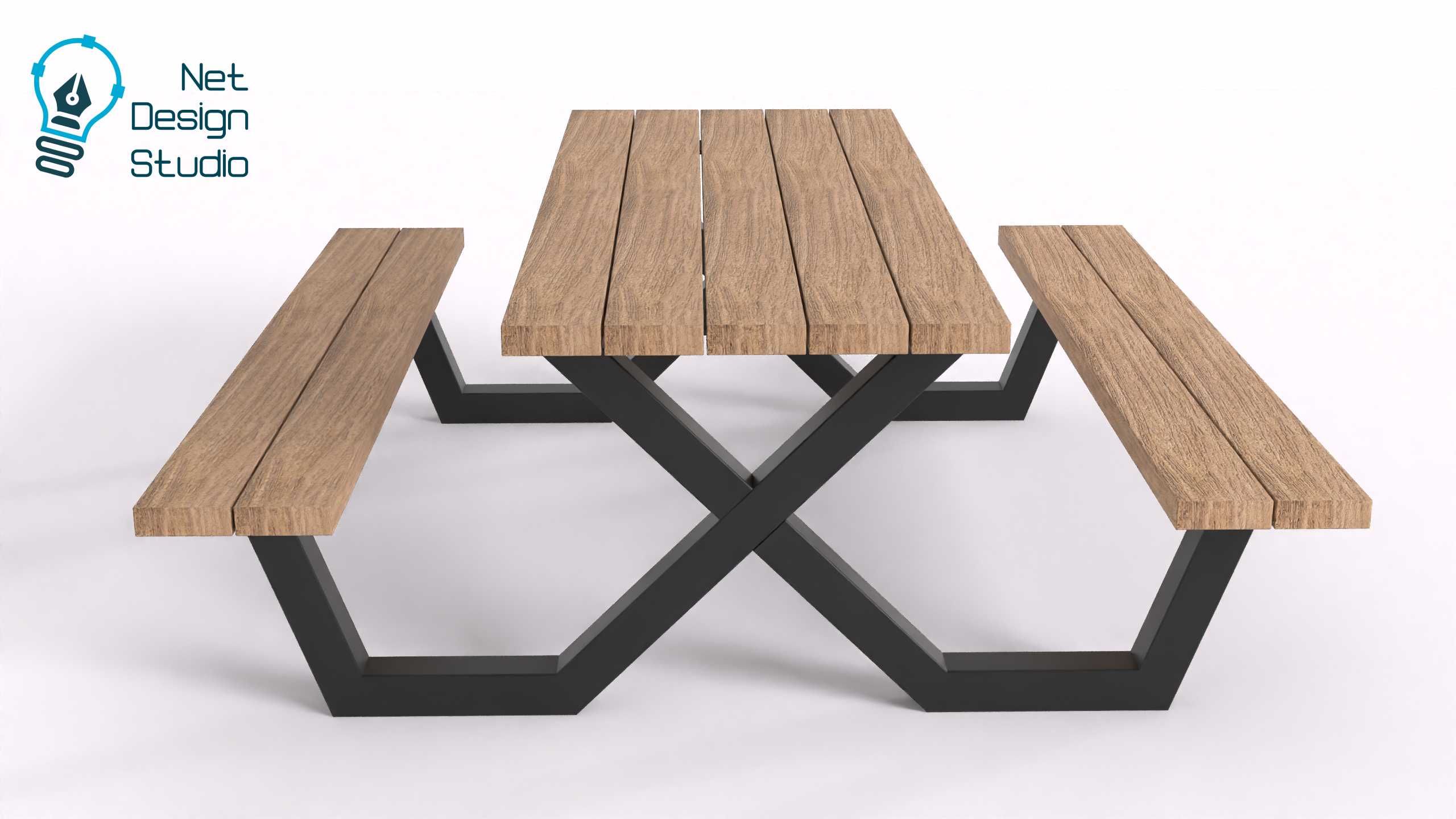 Nowoczesny stół ogrodowy w stylu LOFT,  Pliki DXF + PDF