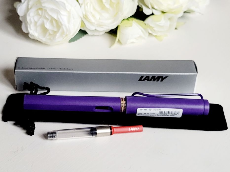 Wieczne pióro LAMY nowe, etui, naboje + tłoczek do atramentu