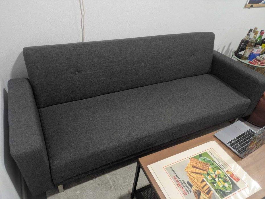 Sofá-cama cinzento 2pax