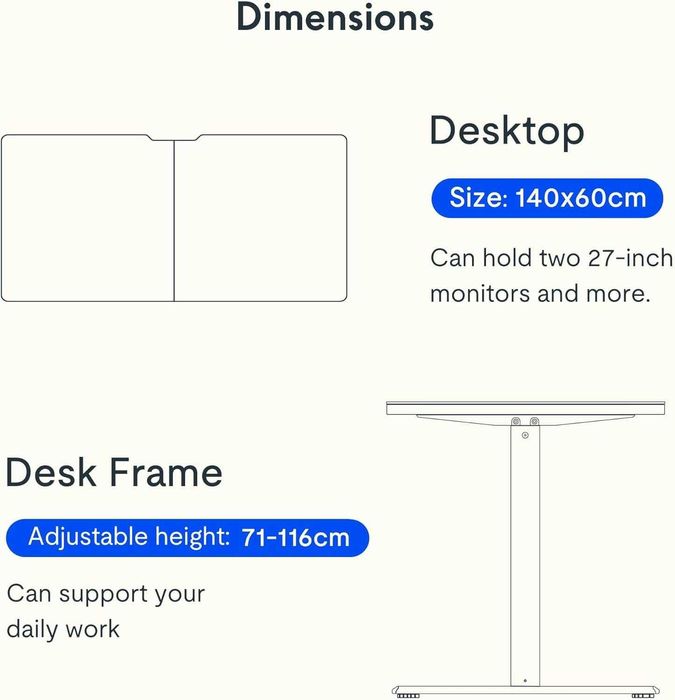 Nowe biurko elektryczne /blat 140x60 /stół/stanowisko PC/stelaż !K522!