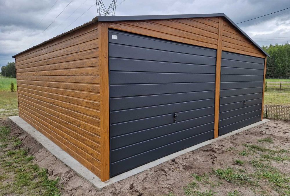 Garaż PREMIUM blaszany drewnopodobny GRAFIT 6x5 6x6 6x7 7x6 Producent