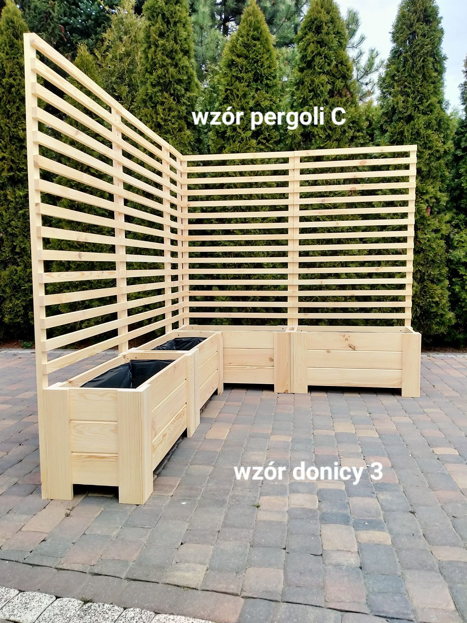 Donica z pergolą pergola na wymiar altana doniczka warzywniak meble