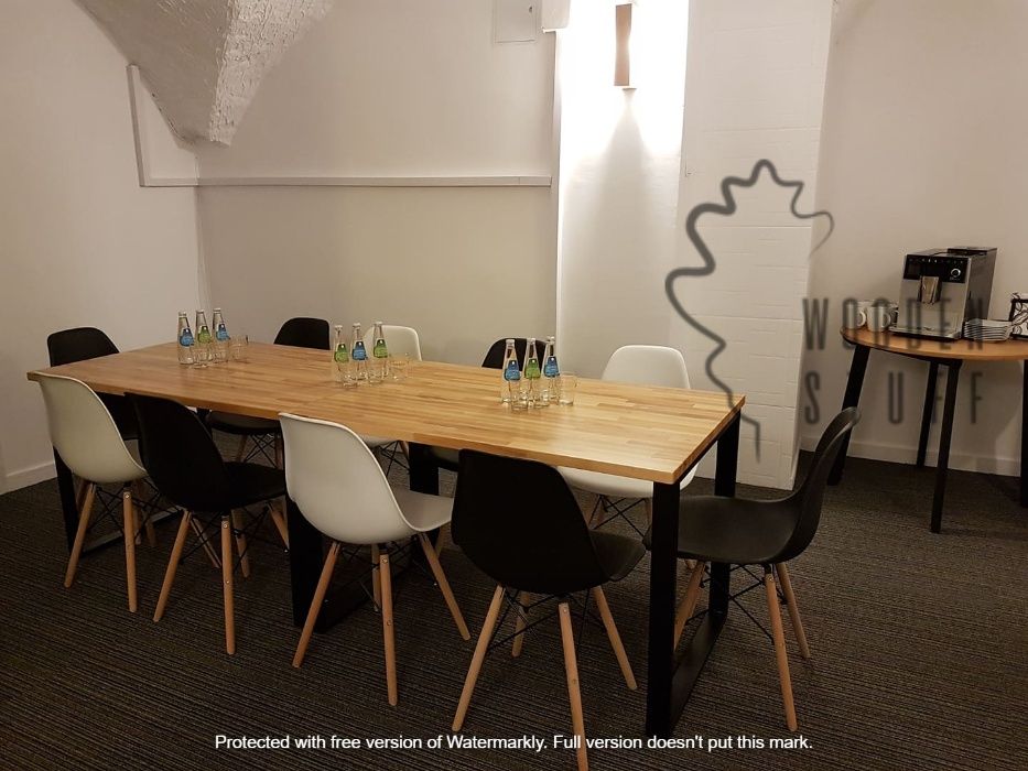 Stół drewniany bukowy 120x80x3 loft metalowe nogi salon