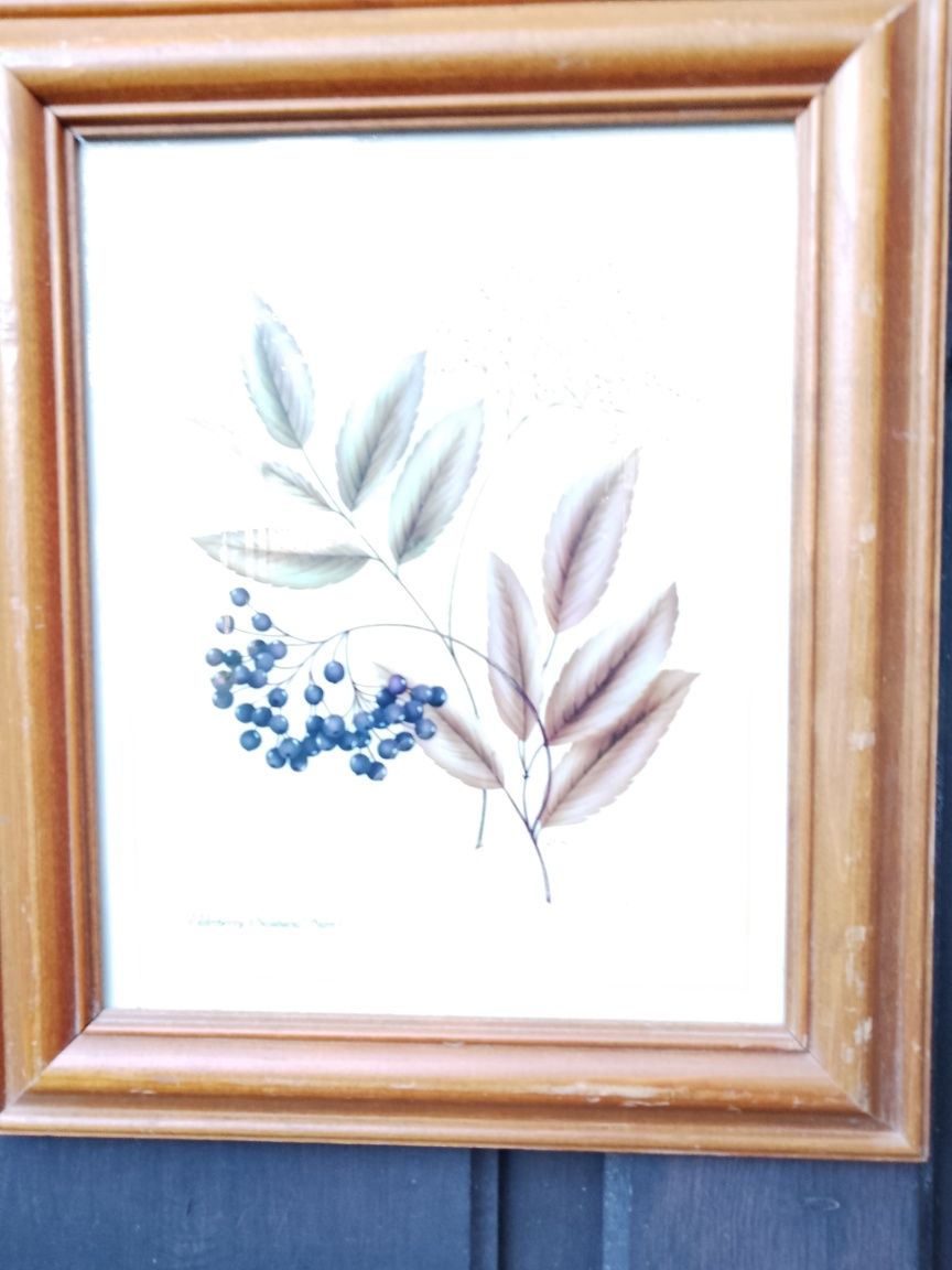Ładna grafika w drewnianej ramce